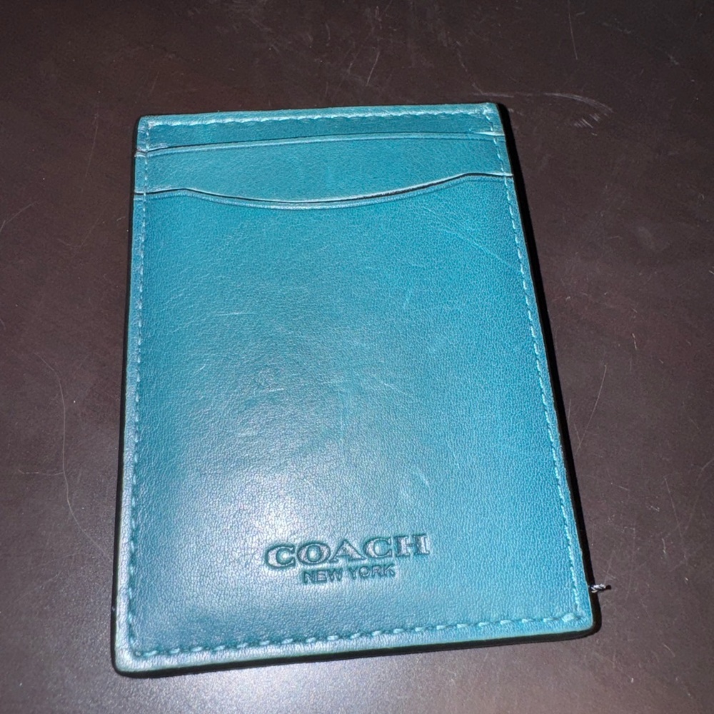 Coach Teal Card Holder